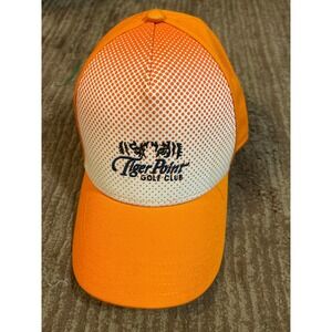 Pukka Tiger Point Golf Club Hat Orange‎ White Mesh Back Adjustable